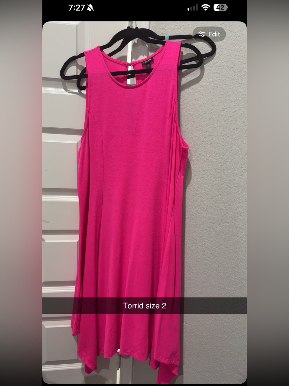 torrid Bright Pink Sleeveless Midi Swing Dress